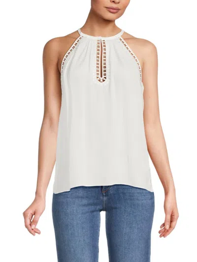 Ramy Brook Women's Allysha Lace Trim Top In Ivory
