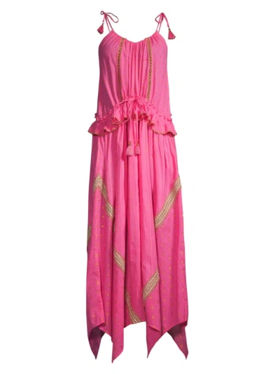 Ramy Brook Women's Alma Tassel Cover-up Maxi Dress In Perfect Pink