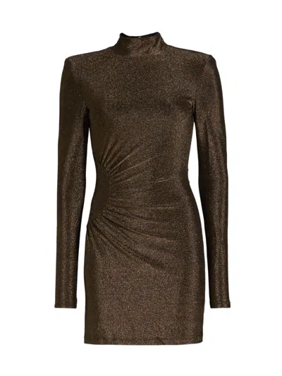 Ramy Brook Women's Amarylis Ruched Metallic Minidress In Brown