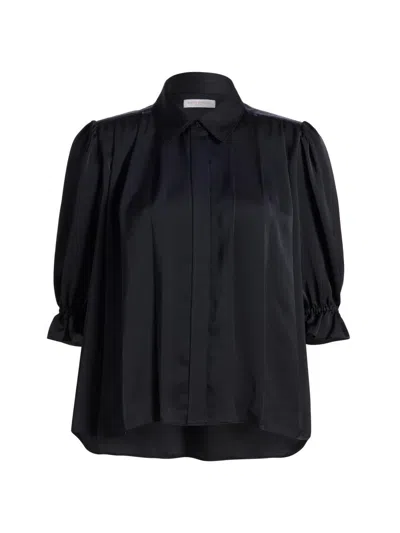 Ramy Brook Women's Amira Pleated Shirt In Black