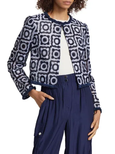 Ramy Brook Women's Anacapri Daniella Crochet Jacket In Blue