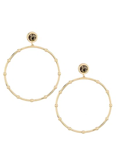 Ramy Brook Women's Angely Goldtone & Glass Crystal Hoop Drop Earrings In Pattern