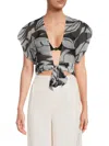 Ramy Brook Women's Antonella Printed Cover-up Top In Black White