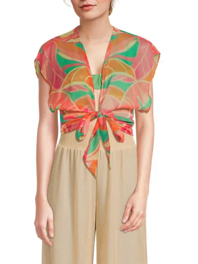 Ramy Brook Women's Antonella Printed Cover-up Top In Light Palm