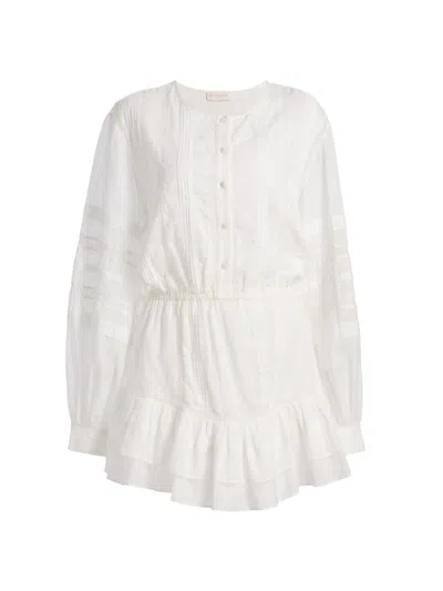 Ramy Brook Arabella Embroidered Voile Mini Dress In White