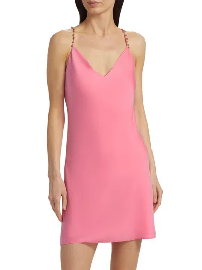 Ramy Brook Women's Aria Bead-embellished Mini-slipdress In Pink