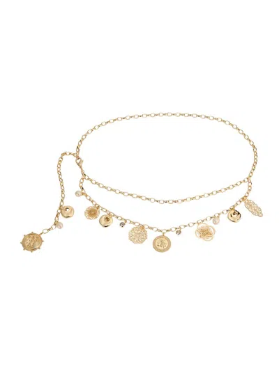 Ramy Brook Women's Ariana Goldtone & Mixed-media Charm Belt In Green