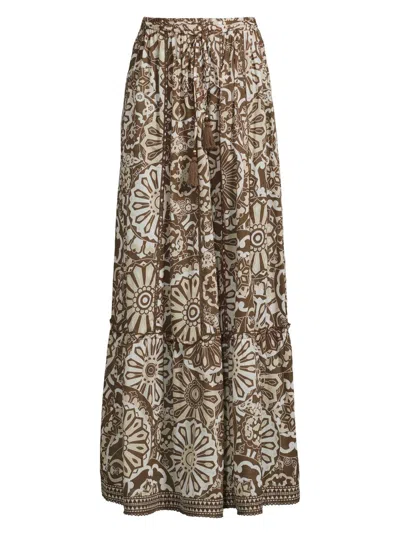 Ramy Brook Women's Ariella Floral Cover-up Maxi Skirt In Brown
