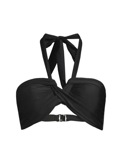 Ramy Brook Women's Arielle Bandeau Halter Bikini Top In Black