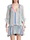 Ramy Brook Women's Aspyn Striped Tassel Minidress In Yarn Dye Stripe