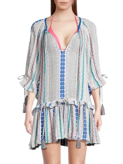 Ramy Brook Women's Aspyn Striped Tassel Minidress In Yarn Dye Stripe