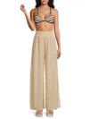 Ramy Brook Women's Athena Flat Front Side Slit Pants In Soft Gold