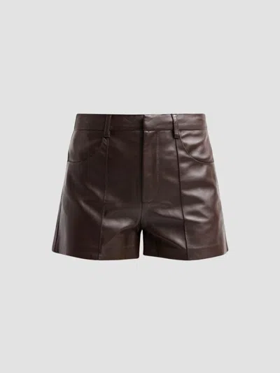 Ramy Brook Women's Aurea Leather Shorts In Heritage Brown