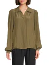 Ramy Brook Women's Azariah Gathered Top In Dark Olive