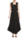 Ramy Brook Women's Baylor Pleated Blouson Maxi Dress In Black
