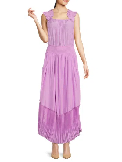 Ramy Brook Women's Baylor Pleated Blouson Maxi Dress In Light Amethyst