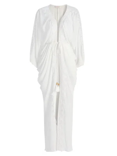 Ramy Brook Women's Bernice Lace-trim V-neck Maxi Dress In White