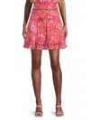 Ramy Brook Blaire Mini Skirt In Bright Raspberry Multi