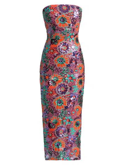 Ramy Brook Bonnie Dress Coral Sequin Combo In Multi