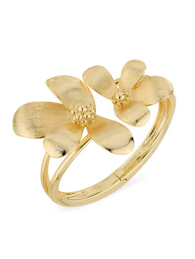 Ramy Brook Women's Brushed Flower Anya Goldtone Bracelet In Green