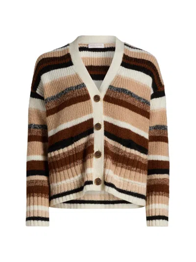 Ramy Brook Women's Caroline Striped V-neck Cardigan
