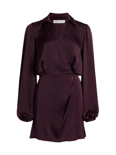 Ramy Brook Women's Carolyn Satin Wrap-minidress In Purple