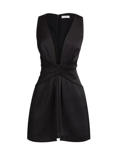 Ramy Brook Women's Cassea Ruched Satin Minidress In Black