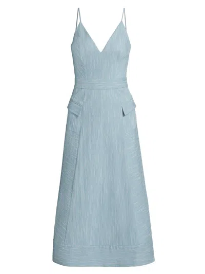 Ramy Brook Women's Cassia Cotton-blend A-line Midi-dress In Blue