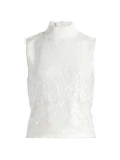 Ramy Brook Women's Cellina Sequined Sleeveless Top In White