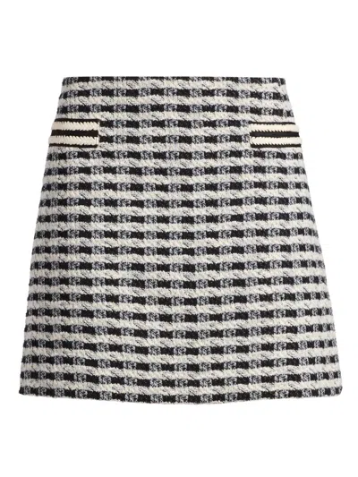 Ramy Brook Women's Charlie Houndstooth A-line High-waisted Miniskirt In Black
