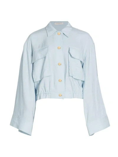 Ramy Brook Women's Chelsea Oversized Crepe Jacket In Crystal Blue