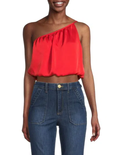 Ramy Brook Women's Cheryl Blouson Satin Crop Top In Grenadine