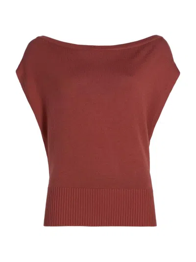 Ramy Brook Women's Chet Wool Boatneck Sweater In Orange