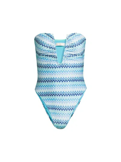 Ramy Brook Chevron Bianka One-piece In Animal Print