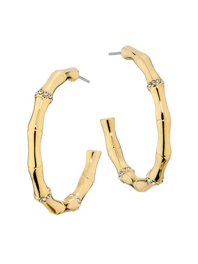 Ramy Brook Women's Chiara Goldtone & Cubic Zirconia Bamboo Hoop Earrings