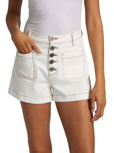 Ramy Brook Women's Cindy Stitched Cotton-blend Shorts In White