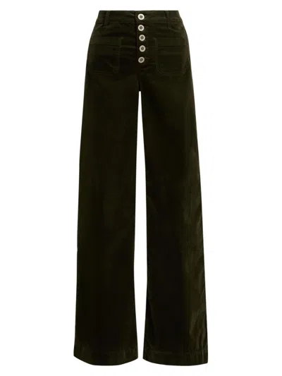 Ramy Brook Women's Cindy Velvet Wide-leg Pants In Green