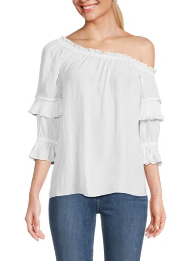 Ramy Brook Women's Claire Ruffle Off Shoulder Top In Ivory