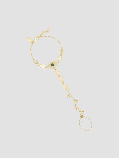 Ramy Brook Women's Cleo Goldtone, Glass Crystal & Reconstituted Malachite Hand Chain