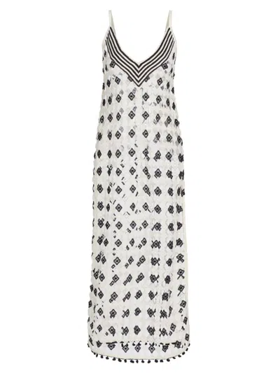 Ramy Brook Women's Cleo Patterned Sheer Cover-up Maxi-dress In Black