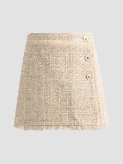 Ramy Brook Women's Connie Tweed Wrap-front Mini Skirt In Neutral