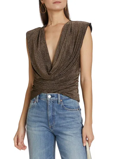 Ramy Brook Women's Consuela Draped Metallic Cowlneck Top In Multi