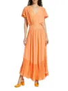 Ramy Brook Women's Cymone Pleated Maxi Dress In Peach
