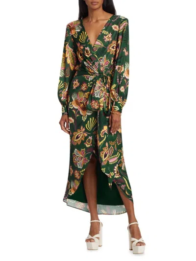 Ramy Brook Women's Daisy Floral Wrap Midi Dress In Spruce Combo Morris Floral