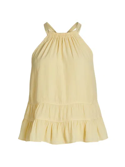 Ramy Brook Women's Dana Smocked Tank In Yellow
