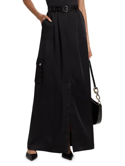 Ramy Brook Women's Decker Cargo Maxi Skirt In Black