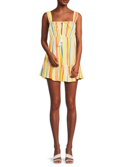 Ramy Brook Women's Dixie Striped Mini Cover-up Dress In Multi Stripe