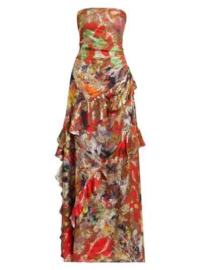Ramy Brook Women's Dominika Printed Ruffled Gown In Multi