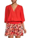 Ramy Brook Women's Elexa Flare Sleeve Blouson Top In Flame Orange