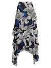 Ramy Brook Elina Tiered Maxi Skirt In Black Multi
